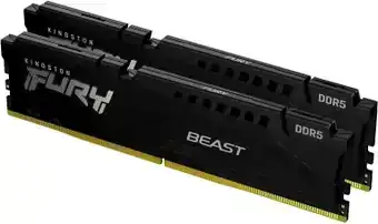 DDR5 128Gb KiTof2 PC-44800 5600MHz Kingston FURY Beast (KF556C36BBEK2-128) CL36-38-38 1.25v Black, фото 1