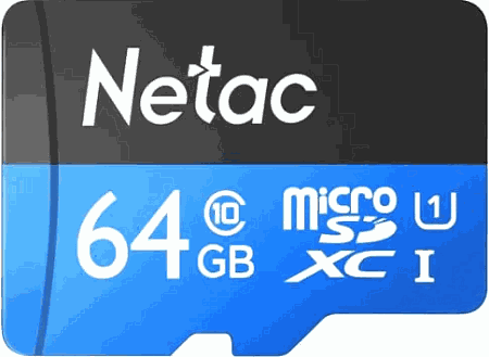 Micro SD 64 Gb Netac P500 Standard (NT02P500STN-064G-R) microSDHC Class10 UHS-I U1 microSD- SD Adapter, фото 1