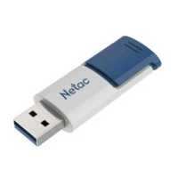 USB3.0 64Gb Netac U182 (NT03U182N-064G-30BL) USB 3.0 Type-A, пластик, выдвижной механизм, белый/синий, фото 1